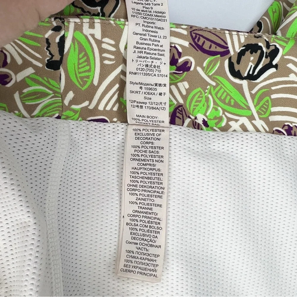 Tory Burch Performance Golf Skirt Floral Ruffle Snap Built In Shorts size 12